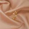 Bröllopsringar LATS Luxury Gold Pearl Zircon Ring for Women 2021 Retro Sexig Open Ring Party Ring Fashion Elegant Jewelry Gift Q240315