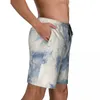 Shorts pour hommes Bleu Crumple Tie-Dye Board Summer Cool Fashion Funny Running Beach Mâle Séchage rapide Hawaii Grande taille Maillot de bain