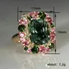 Färgglad CZ Zircon Wedding Rings for Women Girls Emerald Square Cut Engagement Ring Classic Diamond Jewelry