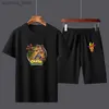 Utwór męski Crash Bandicoot Mens T-shirt Zestaw Męscy swobodny top z krótkim rękawem i spodnie Set Street Clothing Top and T-Shirt Q240314