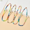 Boho mehrfarbige Metall-Halsketten für Frauen, Choker-Perlen-Anhänger, Statement-Halskette, Perlen, ethnischer Schmuck, handgefertigtes Geschenk 240311