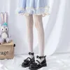Женские носки, японские кружевные сетчатые чулки в вертикальную полоску в стиле Лолиты, ажурные маленькие колготки с цветочным принтом, каваи, винтажные косплей