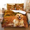 Bedding Sets Golden Retriever Duvet Cover Set Boys Pet Pattern Comforter Twin Size Print Microfiber Animal Dogs Quilt