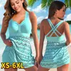 Sexy évider épissage Bikini maillot de bain femmes deux pièces maillots de bain brésilien Tankini ensemble femme maillots de bain maillot de bain 6XL 240309 MUXV