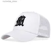 Ball Caps New Fashion Letter Baseball Hat Womens Breathable Hip Hop Hat Summer Leisure Mesh Hat Unisex Cotton Button HatY240315