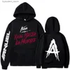 Sweats à capuche pour hommes Sweatshirts Nouveau Anuel AA Sweats à capuche imprimés Sweat-shirt Manteau Real Hasta La Muerte Survêtement décontracté Venez Hommes Femmes Vêtements Anime Pull L240315