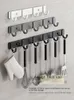 Kitchen Storage Non Punching Hanging Pole Rack Pot Shovel Spoon Stainless Steel Row Hook Wall Type