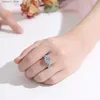 Bröllopsringar 3.0 karat Moissanite lyxig vigselring runt ljus diamant halo förlovningsring kvinnliga brud smycken inklusive låda Q240315