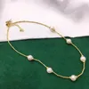 Colgantes cadena de clavícula tubo de oro pequeño collar de perlas de estrella 8-9mm agua dulce redondo y brillante para joyería de mujer boda