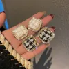 Koreansk multipelfärg Glänsande Crystal 14K Vitt guld Geometriska kvinnorörhängen kontrakterade Sweet Lovely Heart Fine Fashion Drop örhängen smycken