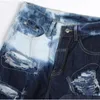 Jean en Denim pour hommes, nouvelle marque, Patchwork de trous, Patch bleu, pantalon à la mode, tendance, 2024