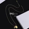 Designer Thin Chain Halsband Luxury Stamped Pendants Halsband Trendiga guld kopparhalsband med låda