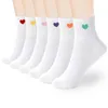 Women Socks Fashion Solid Cute Heart Shaped Printed Sweat Absorbent Slip Mid Calf
