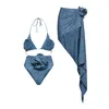 ملابس السباحة للسيدات Ashgaily 2024 قطع قطعة واحدة من السباحة مع تنورة ثلاثية الأبعاد نساء