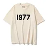 Fog Season 8 Essentials Double Line 22SS 1977 beflocktes High-Street-T-Shirt mit Rundhalsausschnitt und kurzen Ärmeln für Damen und Herren