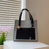 Fashion MJ Tote Women's Bag Colorblocked Shoulder Crossbody Bags White Pink Grey Brown Sizes 22*11*14CM