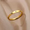 Fedi nuziali Piccolo zodiaco Anello da donna con firma Anello in acciaio inossidabile Costellazione in oro Gemelli Anello di compleanno Bijoux Donna Q240315