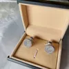 Exquisite high-end men's cufflinks full of diamonds round wedding gifts brass groom's best man group clothing accessories