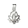 Lotus Flower Blossom Landant Small Lockets 925 Sterling Silver Gift Love Wishing Pearl Cage 5 Pitch238Z