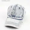 Ball Caps Summer Outdoor Sunshade Wash Denim Hat Mens Snap Truck Hat Wysokiej jakości damski kapelusz perforowany baseball haty240315