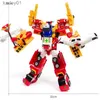 변형 장난감 로봇 4 in 1 Hello Carbot Transformation Robot Acty Acty Action Figures Rescue Car/Fire Truck Toy for Children Gift YQ240315