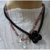 Pingente colares latão natural claro pedra flor colar mulheres jóias punk designer pista raro vestido boho japão coreano
