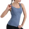 L-10 Racerback Women's Yoga Tanks Tops With Padded Bra Rib Sports Shirt Gym Clothes Women Underwears Running Fitness Vest 172 156