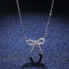 Ciondolo in argento 925 di design con 1 artiglio Collana con diamanti Moissant Moda donna tiffay and co Nuova catena con colletto a farfalla