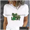 縫製の概念ツールSt. Patricks Day Iron on Transferses Decals Clover AptiquesはTシャツのプレスサーマルステッカーdiy c dhmahのために私にキス