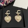 2023 Luxury quality charm drop earring heart shape with sparkly diamond have box stamp Simple style PS7474A266P