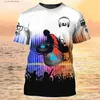 T-shirts pour hommes Mode DJ Chemise Hommes T-shirts 3D Imprimer Coton Disco Court Slve Ts Vêtements Pour Hommes Tops O Cou Cool Punk Strtwear Y240315