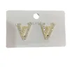 T 6 Designer T Style Diamond für Dangle Design Frauen Französisch Gestüt Liebe 2023 Neues Buchstaben Ohrringe Gold plattiert Schmuck Großhandel GG GG