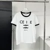 24SS Summer Paris 남자 티셔츠 디자이너 티 플록 링 편지 Tshirt t 셔츠 클래식 패션 녹색 여자 짧은 슬리브 캐주얼 코튼 티셔츠 탑