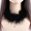 Collier ras du cou pour fille, cadeau de noël, pendentif géométrique en cristal, plume, pompon, bijoux à la mode, collier pour femmes, Style coréen