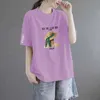 Large size T-shirt summer new womens short sleeved loose fit chubby belly covering full shoulder top factory