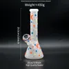 1 Stück, 25,5 cm, Wasserpfeife aus weißem Jadeglas, Glasflasche mit bunt leuchtendem Stern und Mond, Bong aus Borosilikatglas, Wasserpfeife aus Glas, handbemalt, Geschenke, die Mädchen mögen