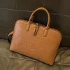 Business Womens Portcase Leather Handbag Women Totes 15 6 14 Inch Laptop Bag Axel Office Påsar för kvinnliga portföljer215N