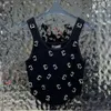 womens sleeveless vest designer t shirt beaded suspenders summer y2k rhinestone vests knitted tank top embroidered bikini short Tshirt