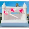 Moonwalk branco inflável bouncer salto casamento castelo bouncy crianças adultos pvc comercial bounce casa jumper 10x10ft para diversão ao ar livre