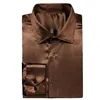 Drop Silk Mens Shirts Long Sleeves Plain Satin Wedding Business Party Overshirt Wholesale for Male Wedding Business 240229