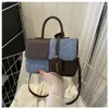 Shoulder Bags Splicing Trendy Texture Fashion for Women's Summer Simple Small Square Underarm One Casual Bag