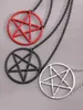 Pendant Necklaces Fashion Inverted Black And Red Pentagram Satanic Symbol Necklace Unisex Amulet Jewelry