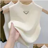 Chalecos para mujer Diseñador corto de verano Ropa Mujer Chaleco Camisa de punto Y Base superior Luz Letra fina Bordado para mujer Chaleco Jumper Lu Otadz