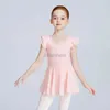 Girl's Dresses Ballet Kjol Tutu för Girls Dance Leotard för barn Gymnastik Ballet Leotard Double Sleeves Ballet Training Outfits For Ballerinas 240315