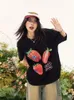 Kvinnors T -skjortor Tawaaiw Summer 2024 Strawberry Print Shirt Women kläder Kort ärm damer toppar koreanska mode lösa bomullste femme femme