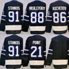 Erkekler 2024 Alternatif Hokey 91 Steven Stamkos Formaları 21 Brayden Point 77 Victor Hedman 86 Nikita Kucherov 88 Andrei Vasilevskiy Retro Retro Düzenli Mavi Beyaz