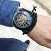 Nouvelle montre Instagram avec une valeur d'apparence élevée, technologie noire, cool et unique pour hommes, femmes, non conforme, étanche, ajourée, mécanique