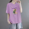 Large size T-shirt summer new womens short sleeved loose fit chubby belly covering full shoulder top factory
