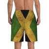 Мужские шорты с ямайским флагом, летние модные пляжные мужские шорты с 3D принтом для фитнеса и фитнеса, быстросохнущие плавки с узором