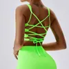 Lu Align Lemon Dos ouvert côtelé CUTIES Soutien-gorge de sport sans couture Femmes Crisscross Neon Gym Fiess Crop 2024 Athletic Longline Yoga Workout Top Jo